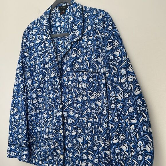J. Crew Women’s Long-sleeve cotton poplin pajama top in floral flourish Size M - Picture 5 of 12
